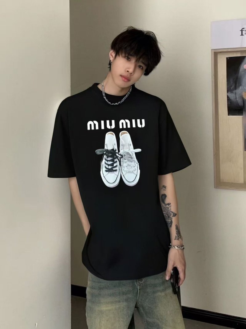Miu Miu Sneaker Print Black T-Shirt view