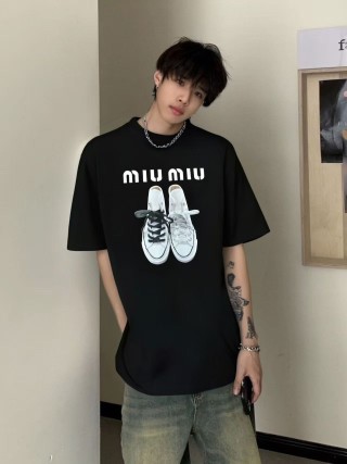 Miu Miu Sneaker Print Black T-Shirt view 3