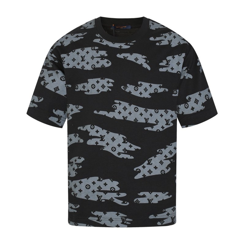 Navy Blue Geometric Print Oversized Short Sleeve T-Shirt view