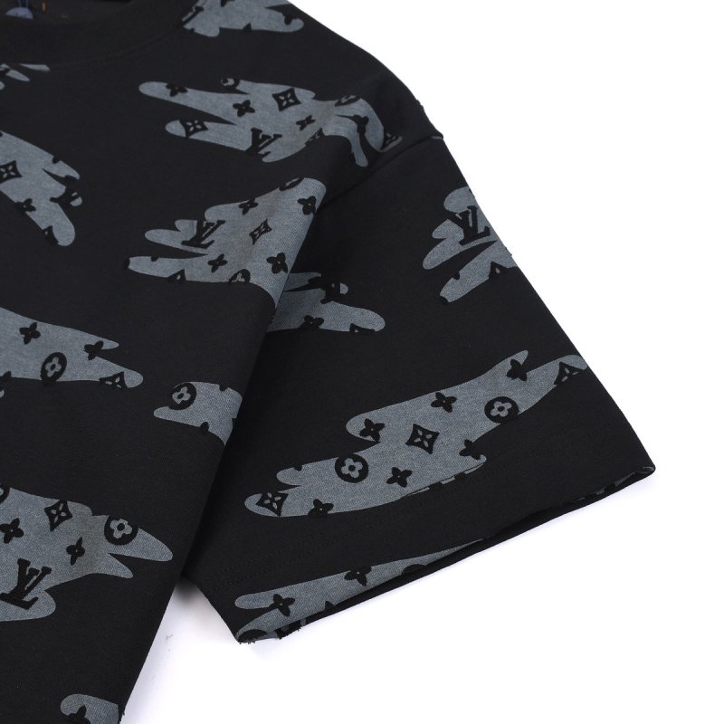 Navy Blue Geometric Print Oversized Short Sleeve T-Shirt view