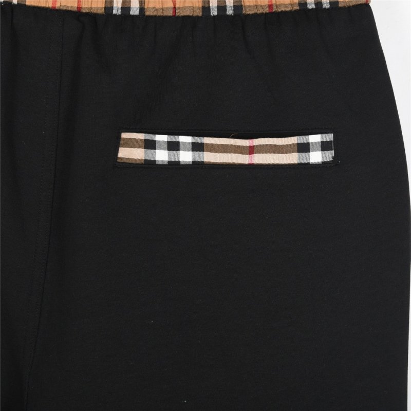 Burberry Nova Check Black Shorts with Tartan Pockets view
