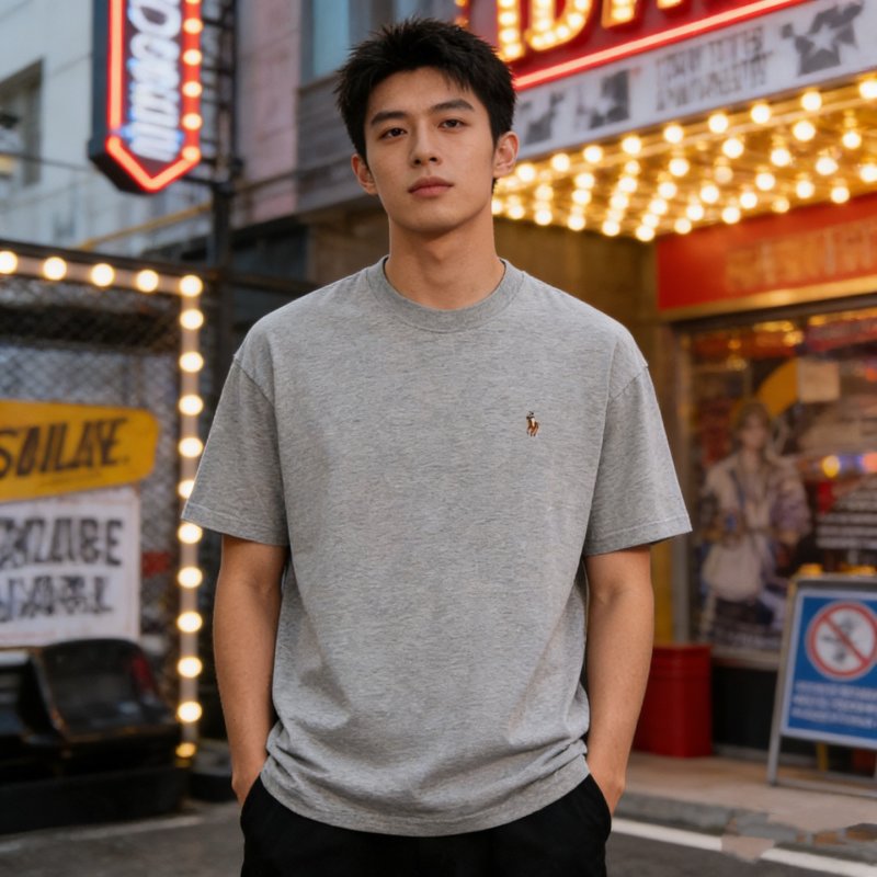 Polo Ralph Lauren Grey Classic Crew Neck T-Shirt
