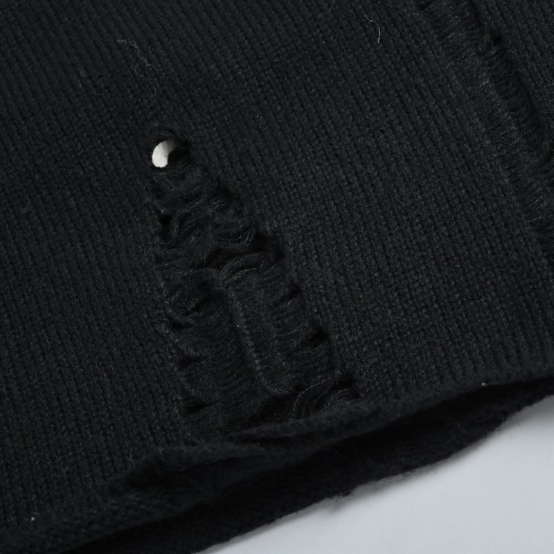 Chrome Hearts Black Knit Cardigan with Blue Cross Motif view
