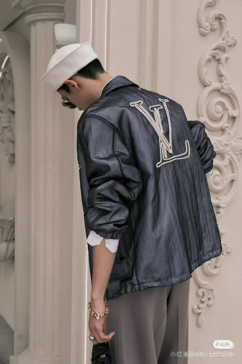 Black Nylon Windbreaker Jacket with Embroidered Logo view