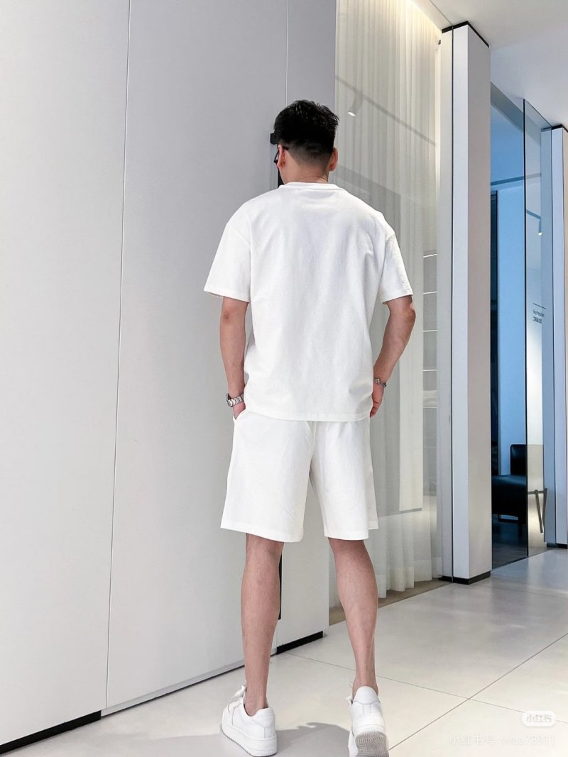 Prada White Shorts with Black Stripe Detail view