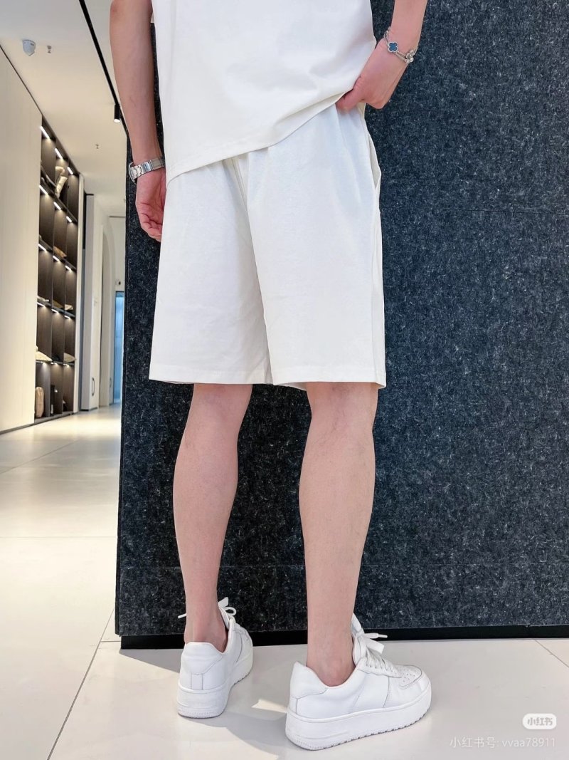 Prada White Shorts with Black Stripe Detail view