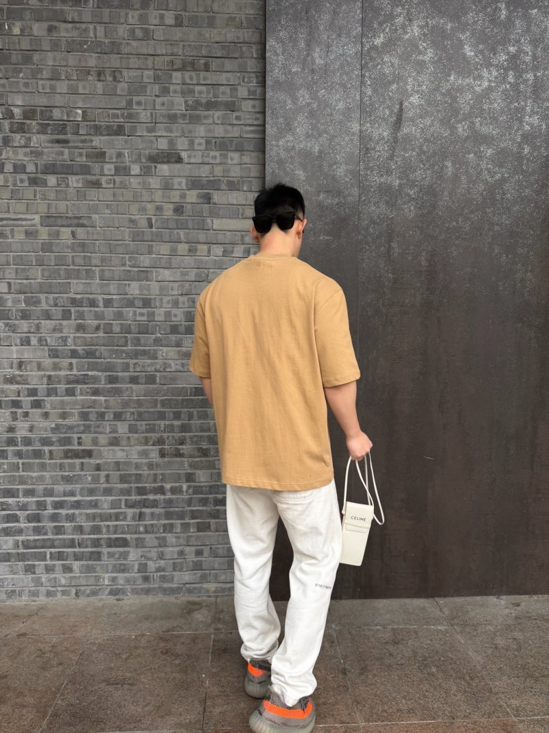 Ami Heart Logo T-Shirt Tan view