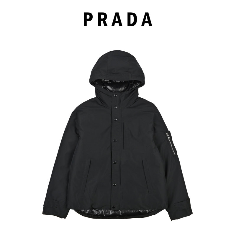 Black Puffy Down Jacket - Oversized Fit view