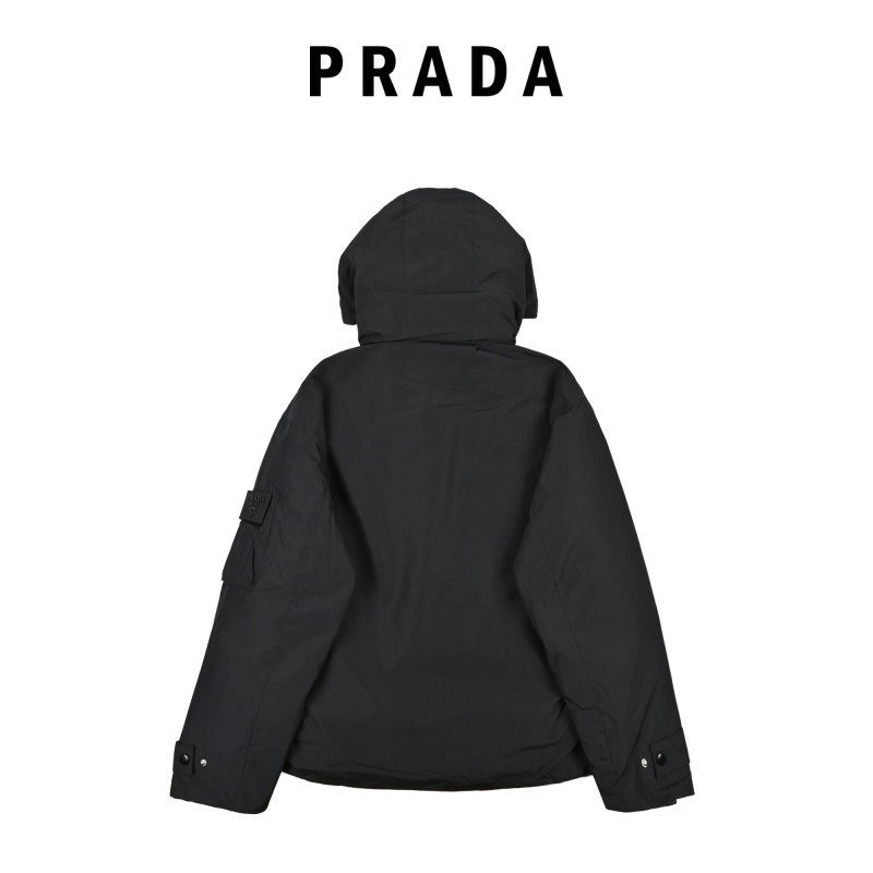 Black Puffy Down Jacket - Oversized Fit view