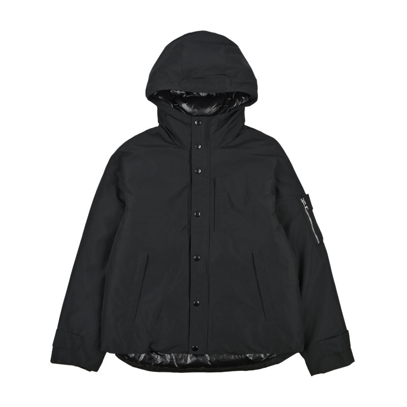 Black Puffy Down Jacket - Oversized Fit view
