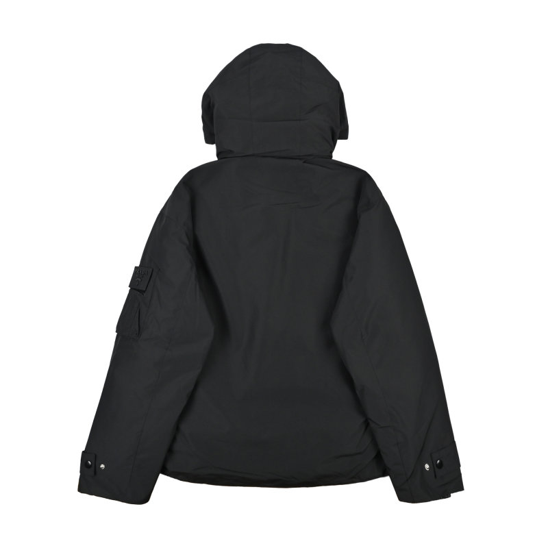 Black Puffy Down Jacket - Oversized Fit view