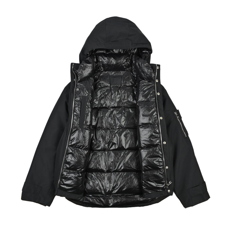 Black Puffy Down Jacket - Oversized Fit view