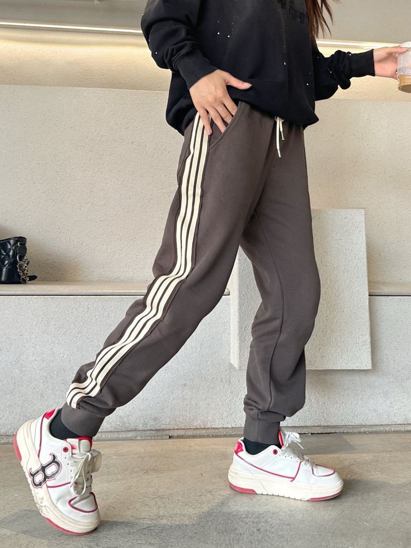 Celine Grey Stripe Joggers with White Side Trim view