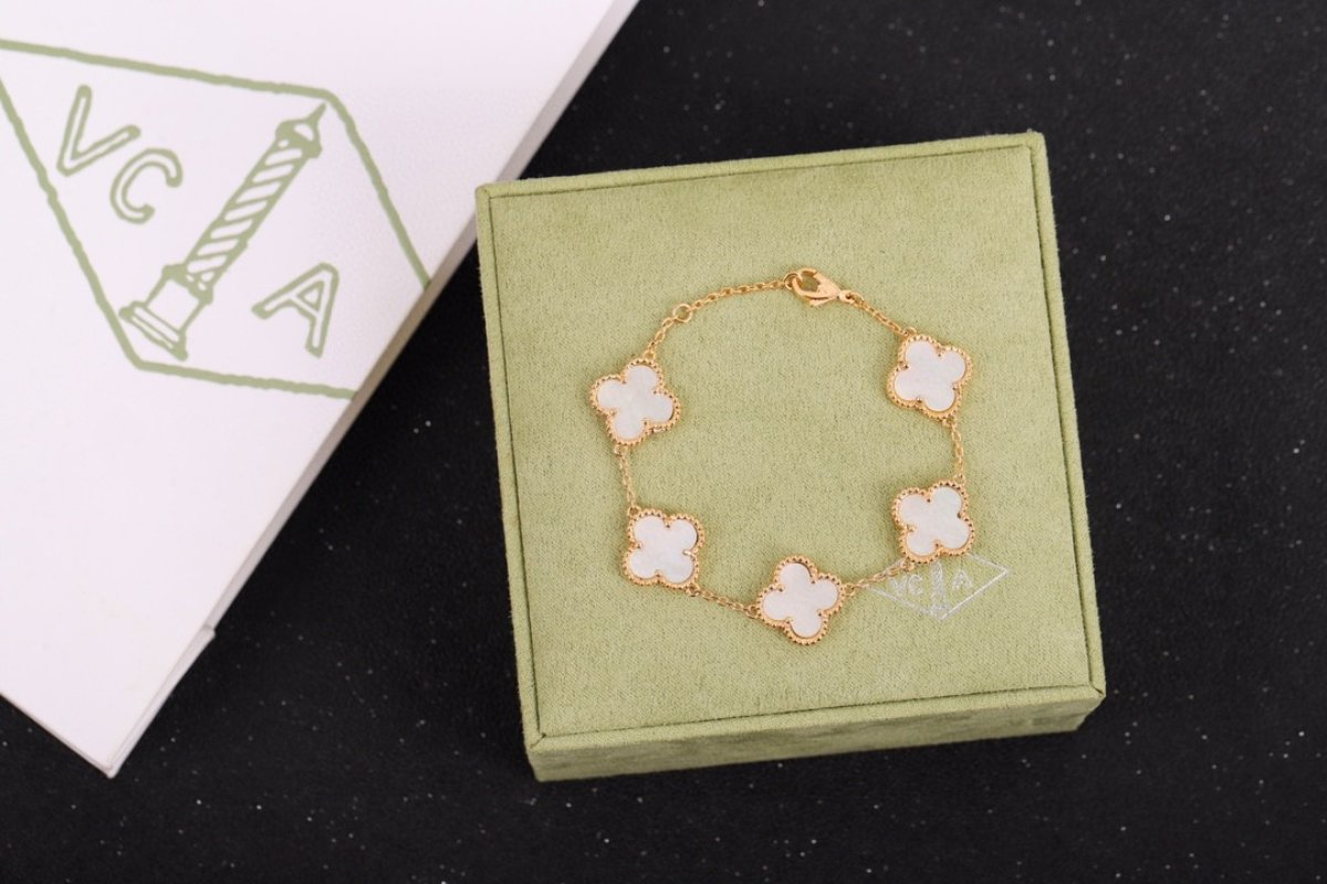 Van Cleef & Arpels Vintage Alhambra Gold Mother-of-Pearl Bracelet view