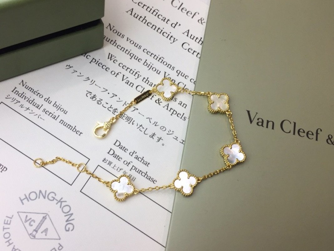 Van Cleef & Arpels Vintage Alhambra Gold Mother-of-Pearl Bracelet view