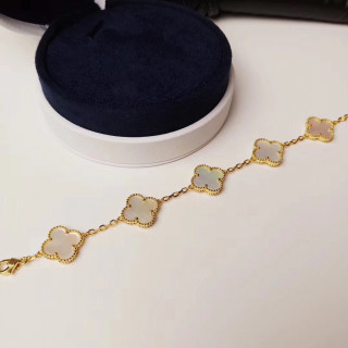 Van Cleef & Arpels Vintage Alhambra Gold Mother-of-Pearl Bracelet view 6