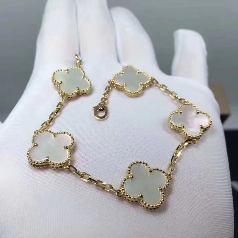 Van Cleef & Arpels Vintage Alhambra Gold Mother-of-Pearl Bracelet view