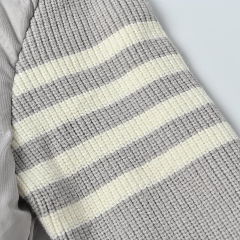 Thom Browne Knit Patchwork Down Jacket Cream view