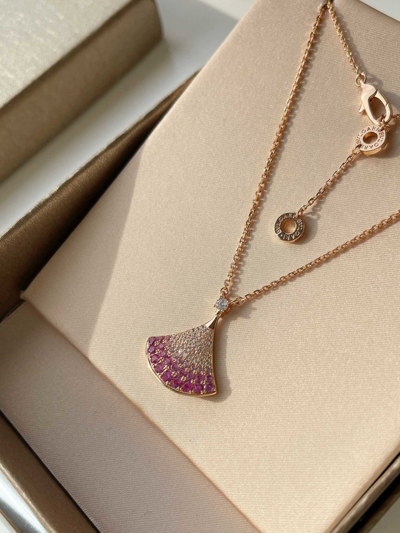 Bulgari Divas' Dream Pink Sapphire Double-Layer Pendant Necklace view