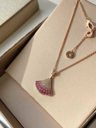 Bulgari Divas' Dream Pink Sapphire Double-Layer Pendant Necklace view 2