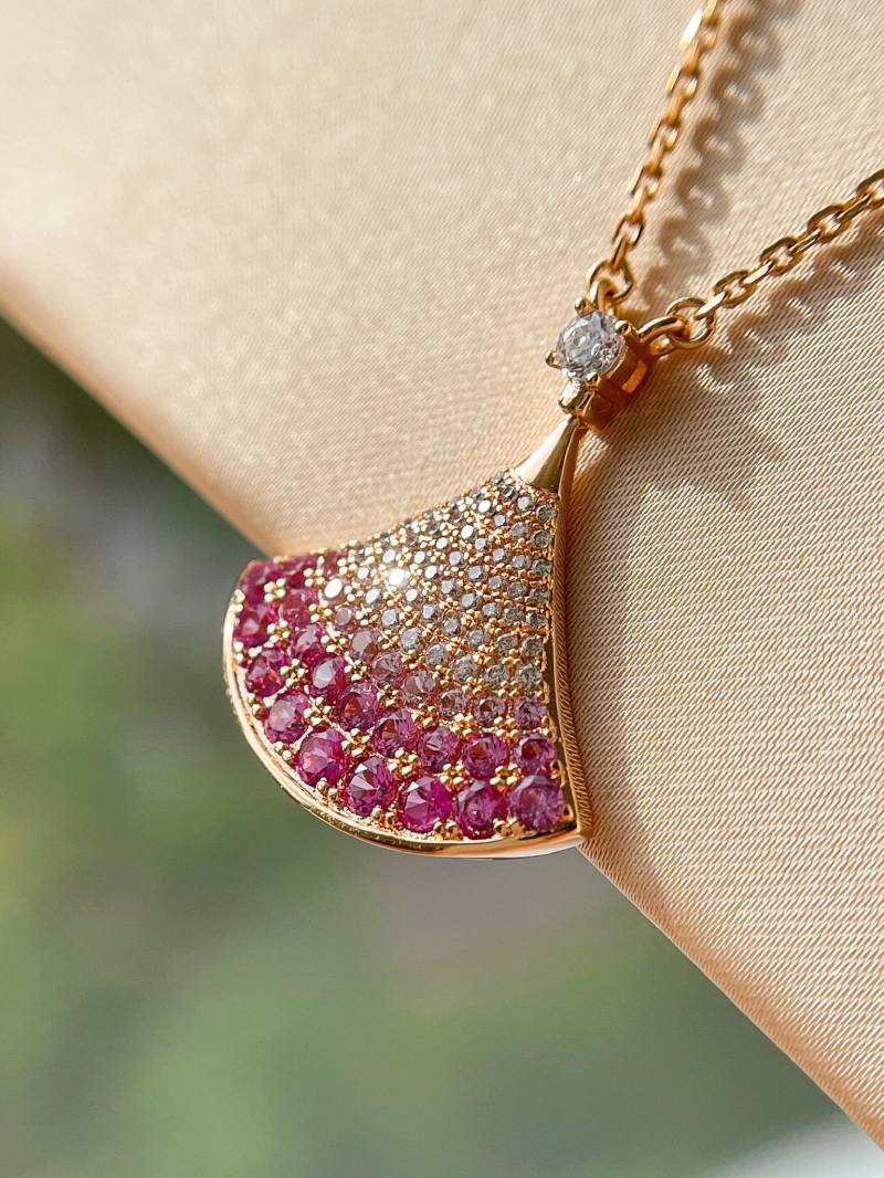 Bulgari Divas' Dream Pink Sapphire Double-Layer Pendant Necklace view