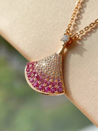 Bulgari Divas' Dream Pink Sapphire Double-Layer Pendant Necklace view 3