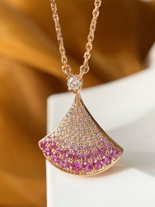 Bulgari Divas' Dream Pink Sapphire Double-Layer Pendant Necklace view 5