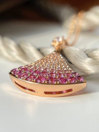 Bulgari Divas' Dream Pink Sapphire Double-Layer Pendant Necklace view 6