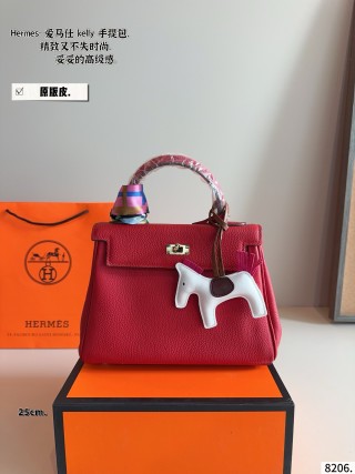 Hermès Kelly 25 Inspired Handbag - Grey view 3