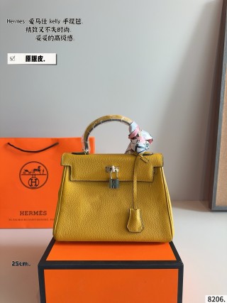 Hermès Kelly 25 Inspired Handbag - Grey view 4