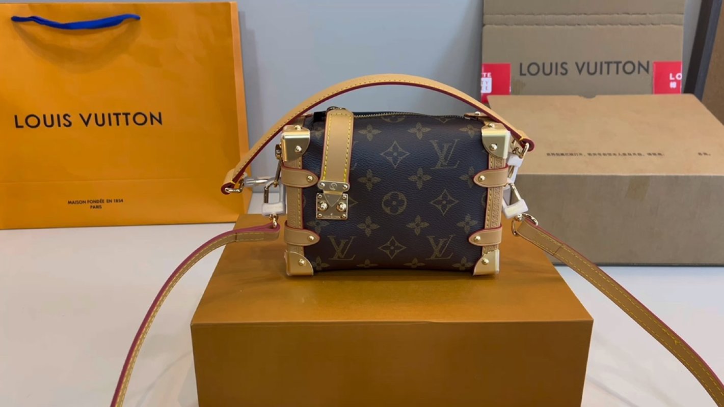 Louis Vuitton Monogram Petite Malle Shoulder Bag Brown