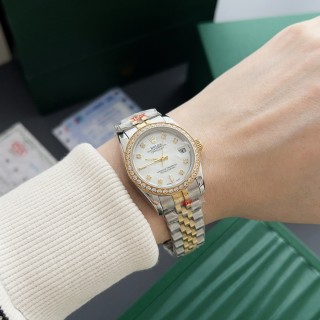 Rolex Datejust 31mm Two-Tone White Diamond Dial Watch view 9