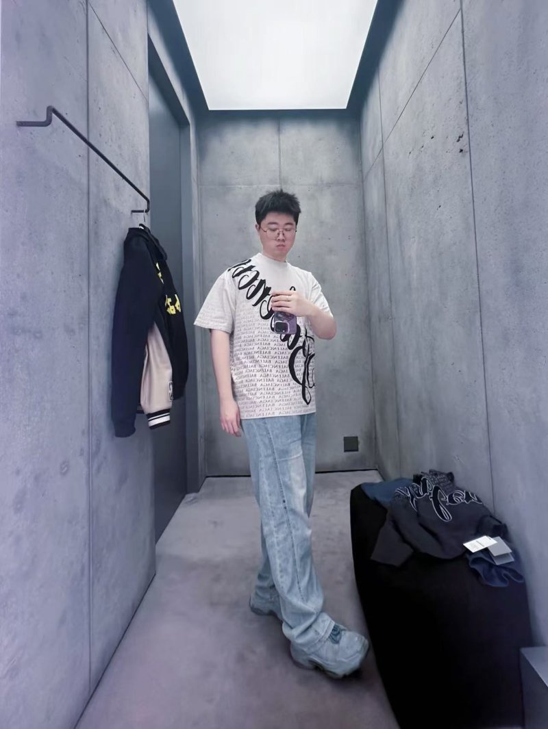 Balenciaga Allover Logo Print White T-Shirt view