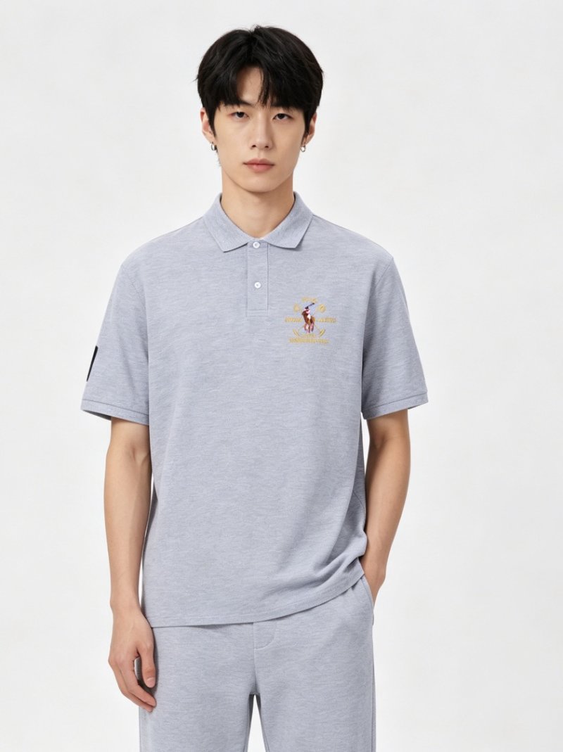 Polo Ralph Lauren Women's Grey Embroidered Polo Shirt view