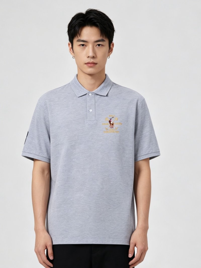 Polo Ralph Lauren Women's Grey Embroidered Polo Shirt view