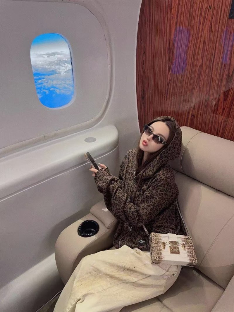 Leopard Print Hooded Zip Jacket - Beige & Black view