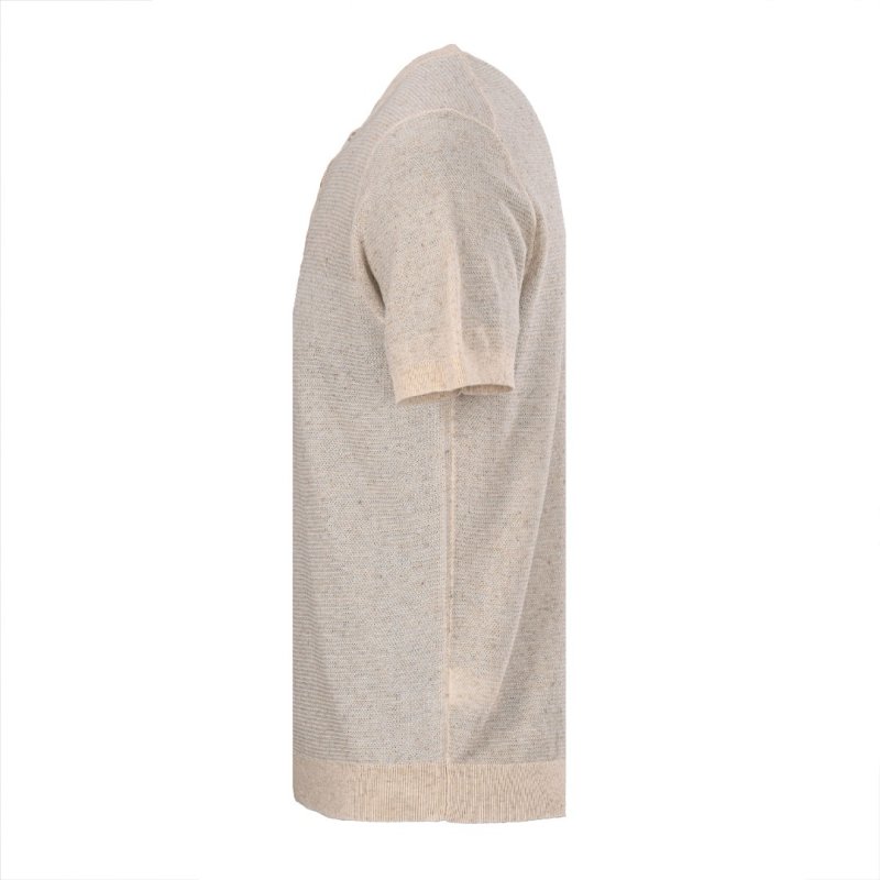 Cream Henley Short Sleeve T-Shirt view