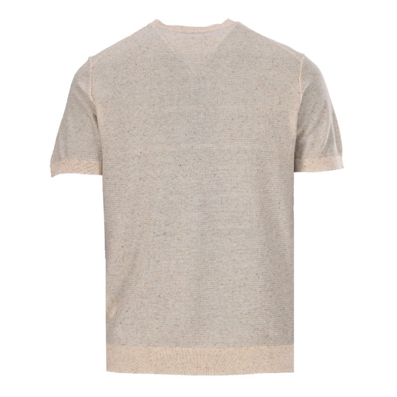 Cream Henley Short Sleeve T-Shirt view