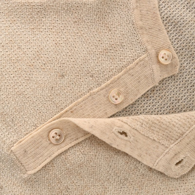 Cream Henley Short Sleeve T-Shirt view