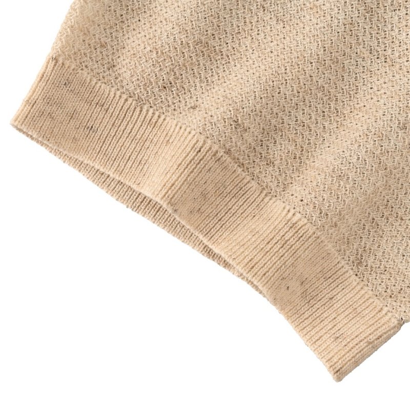 Cream Henley Short Sleeve T-Shirt view