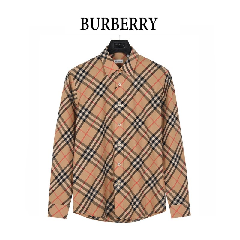 Burberry Check Long-Sleeve Button-Down Shirt Beige view