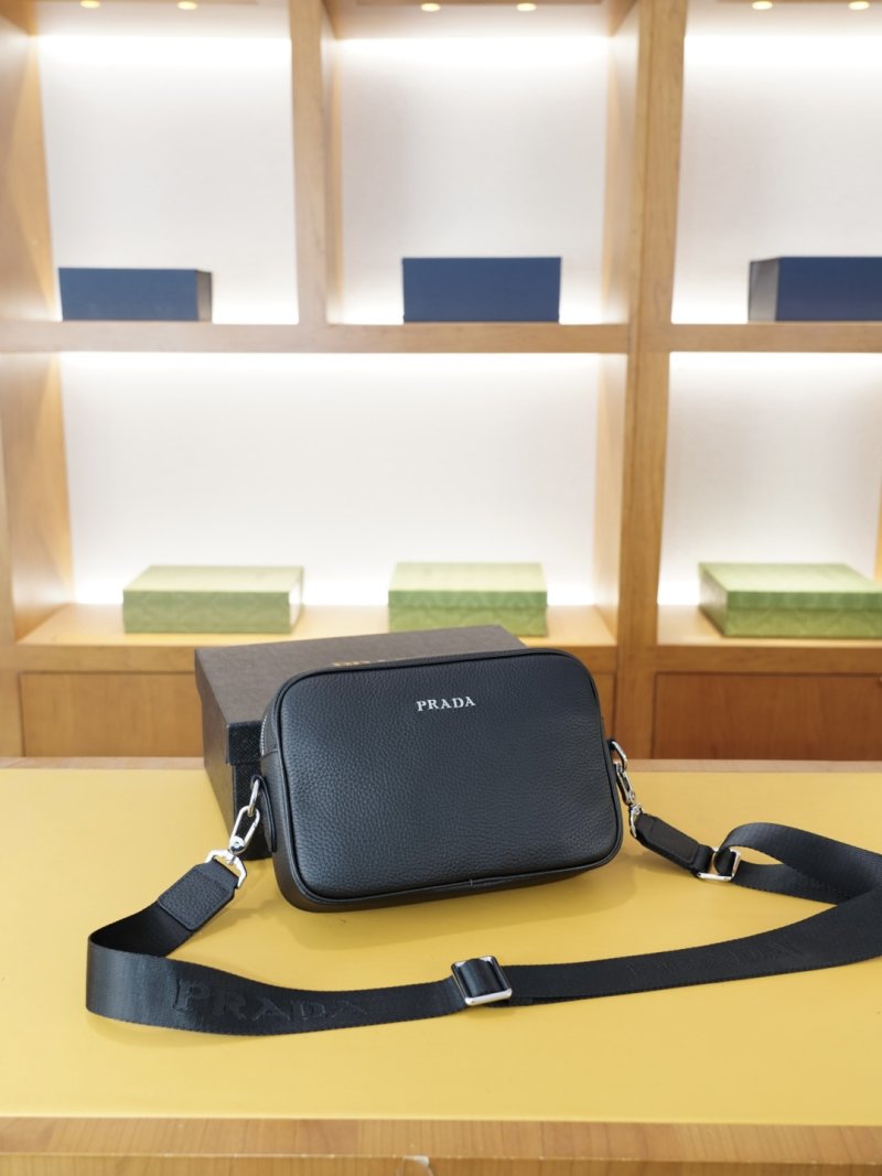 Prada Black Leather Crossbody Shoulder Bag