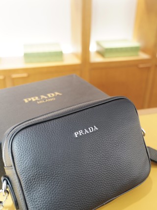 Prada Black Leather Crossbody Shoulder Bag view 3