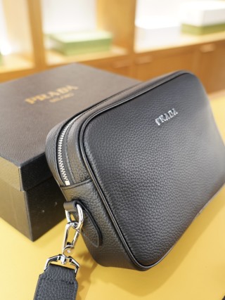 Prada Black Leather Crossbody Shoulder Bag view 5