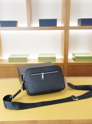 Prada Black Leather Crossbody Shoulder Bag view 6