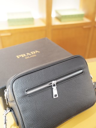 Prada Black Leather Crossbody Shoulder Bag view 7