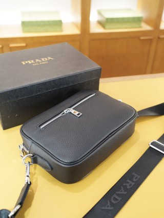 Prada Black Leather Crossbody Shoulder Bag view 8