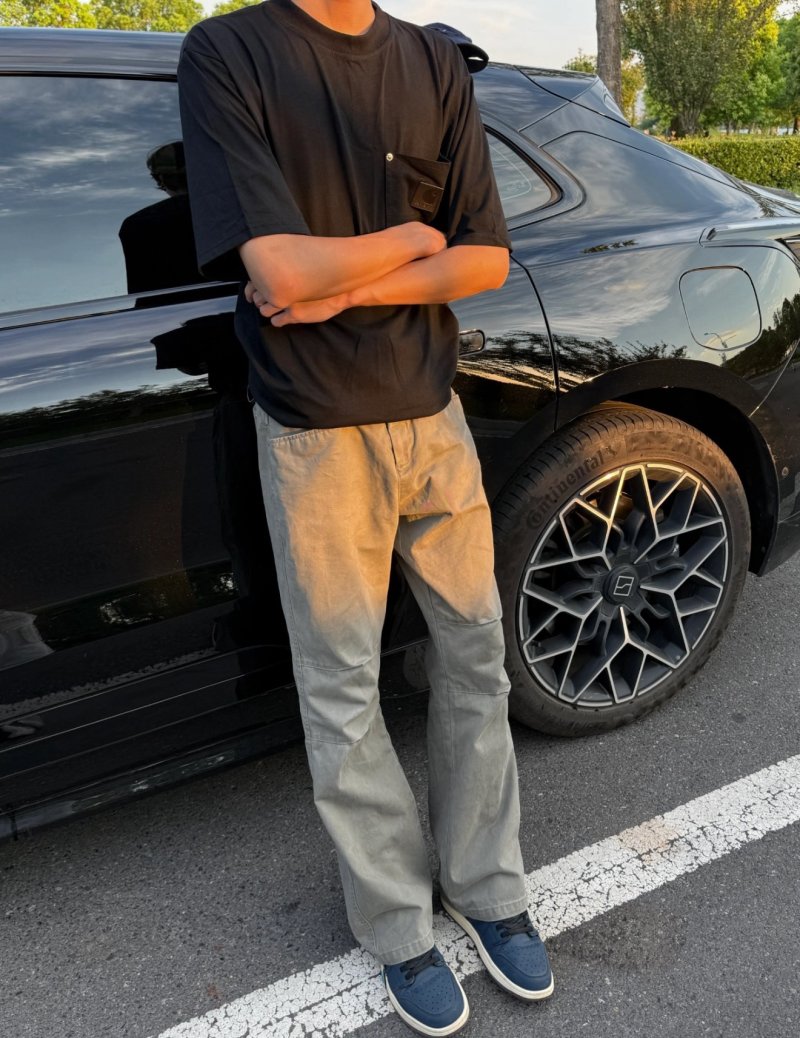 Black Pocket Crew Neck Short Sleeve T-Shirt view