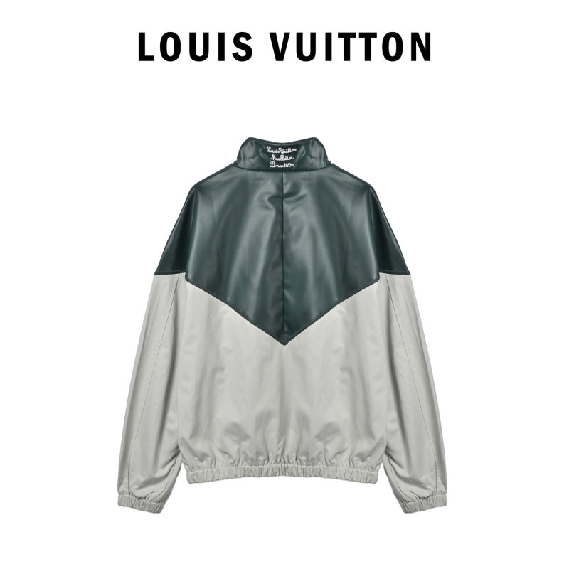 Black & Cream Color-Block Windbreaker Jacket view