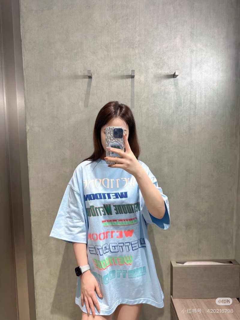WE11DONE Oversized Graphic T-Shirt Light Blue view